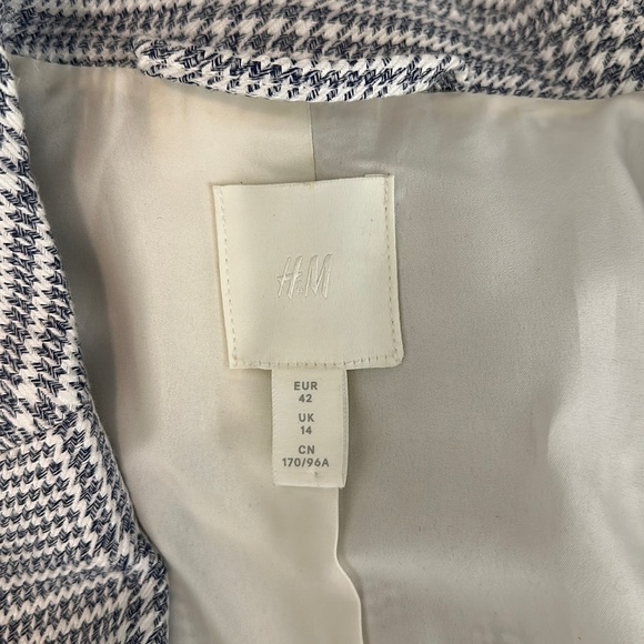 H&M blue/white plaid blazer EUR size42 (UK size14) - Picture 8 of 8